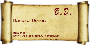 Bancza Domos névjegykártya